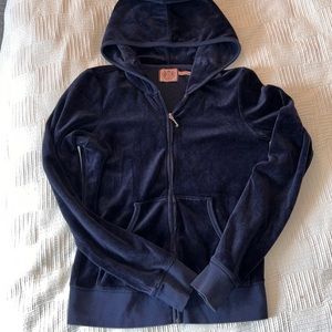 Juicy Couture Zip Up Sweatshirt Navy Blue Small